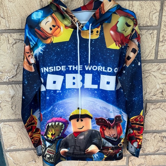 roblox Other - Roblox, pullover hoodie, Colorful Graphic Hoodie Size XLarge NWOT